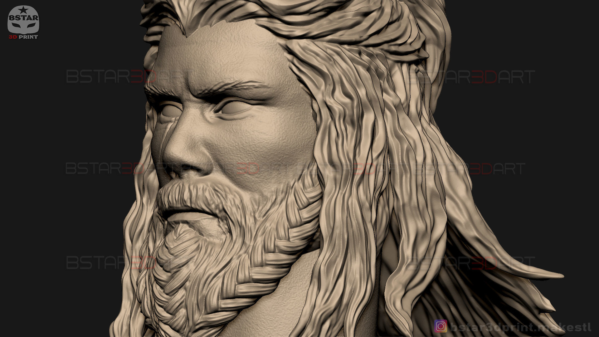 Thor Head - Chris Hemsworth - Avenger - Endgame 3D print model_9