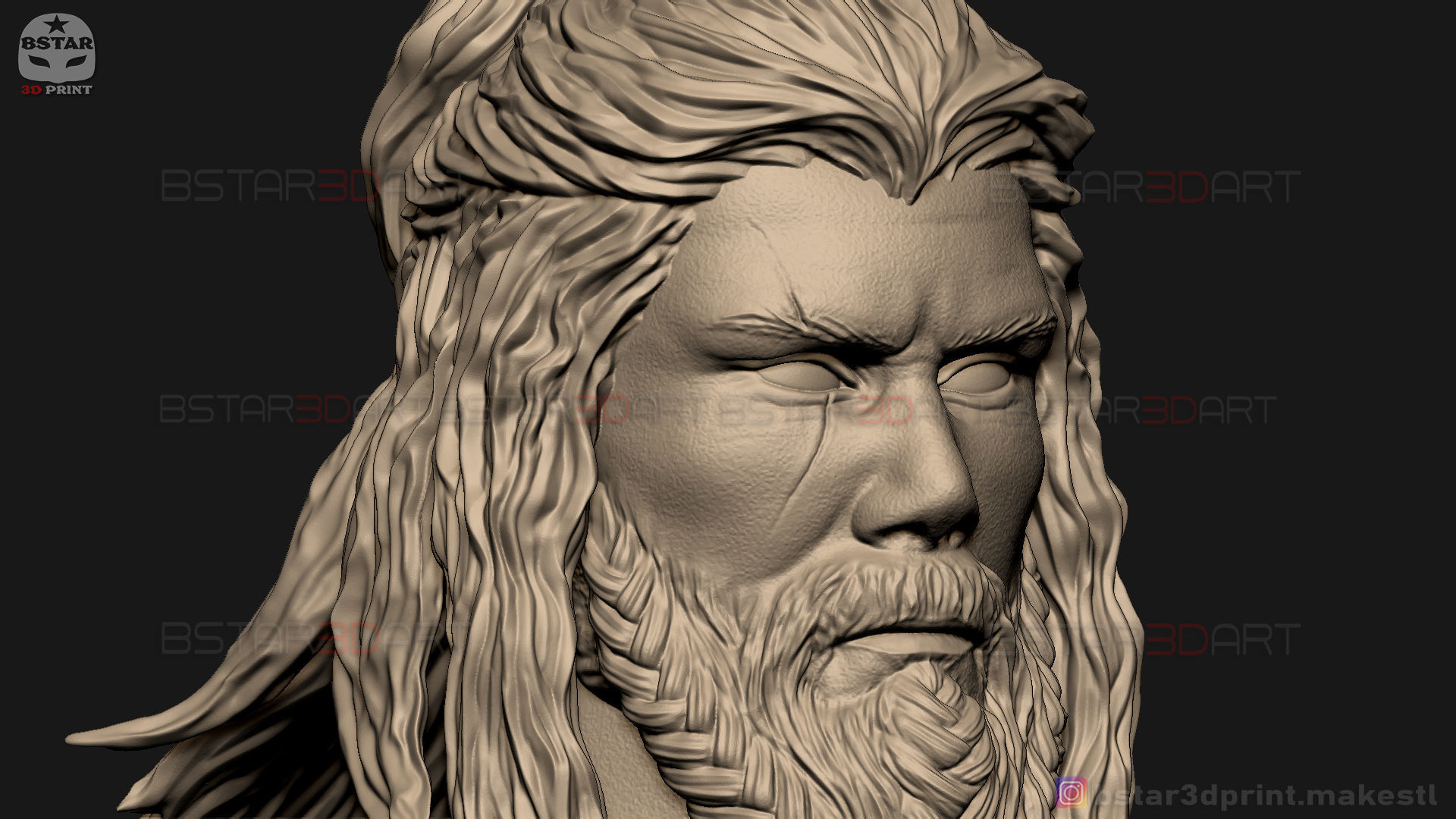 Thor Head - Chris Hemsworth - Avenger - Endgame 3D print model_8