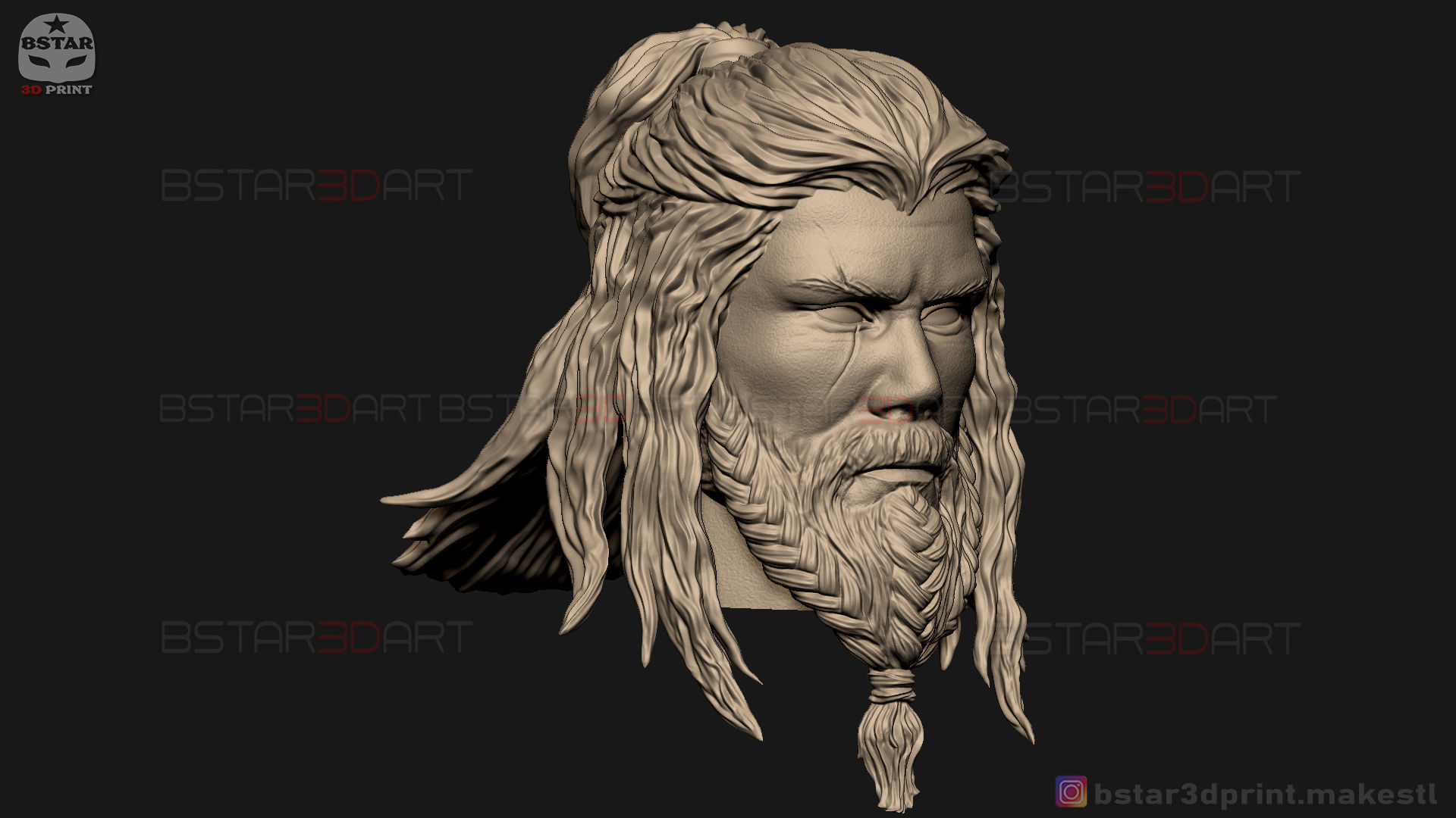 Thor Head - Chris Hemsworth - Avenger - Endgame 3D print model_7
