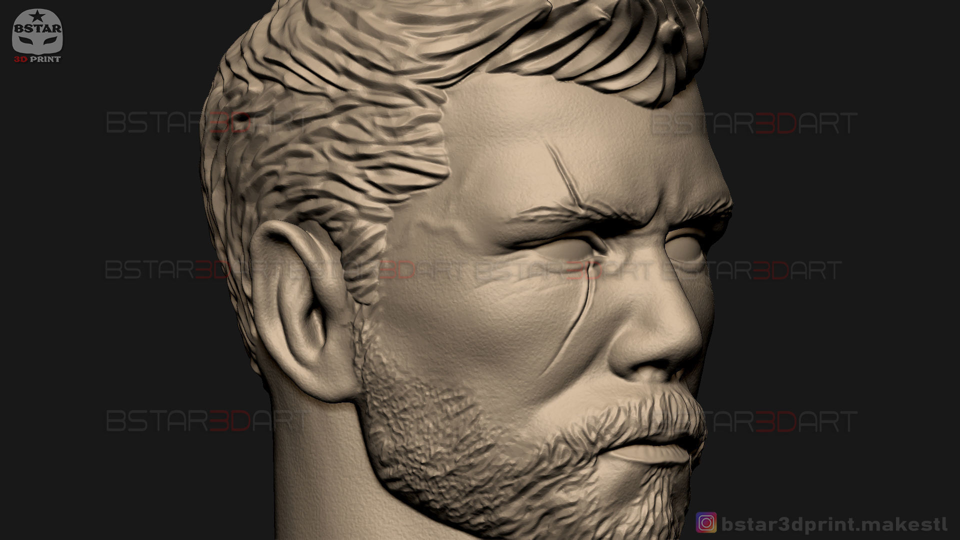 Thor Head - Chris Hemsworth - Avenger - Infinity War 3D print model_10