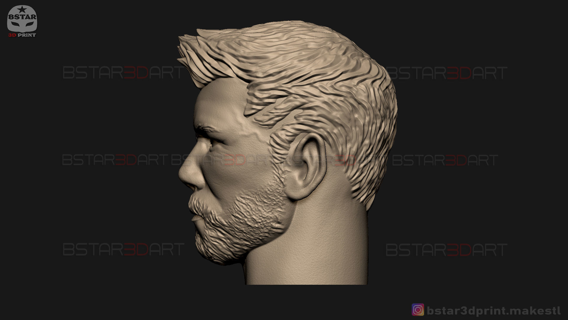 Thor Head - Chris Hemsworth - Avenger - Infinity War 3D print model_4