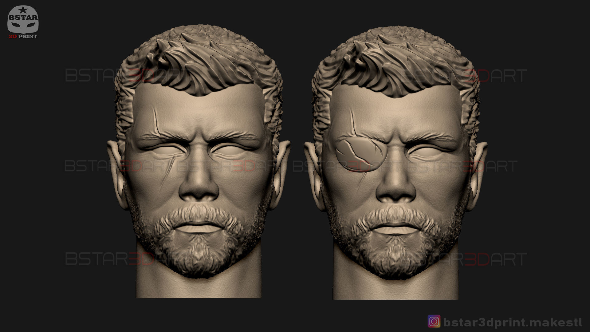 Thor Head - Chris Hemsworth - Avenger - Infinity War 3D print model_12