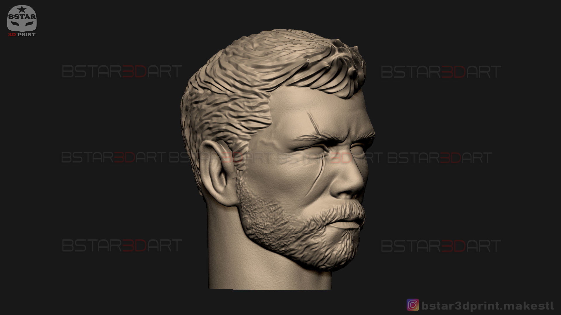 Thor Head - Chris Hemsworth - Avenger - Infinity War 3D print model_9
