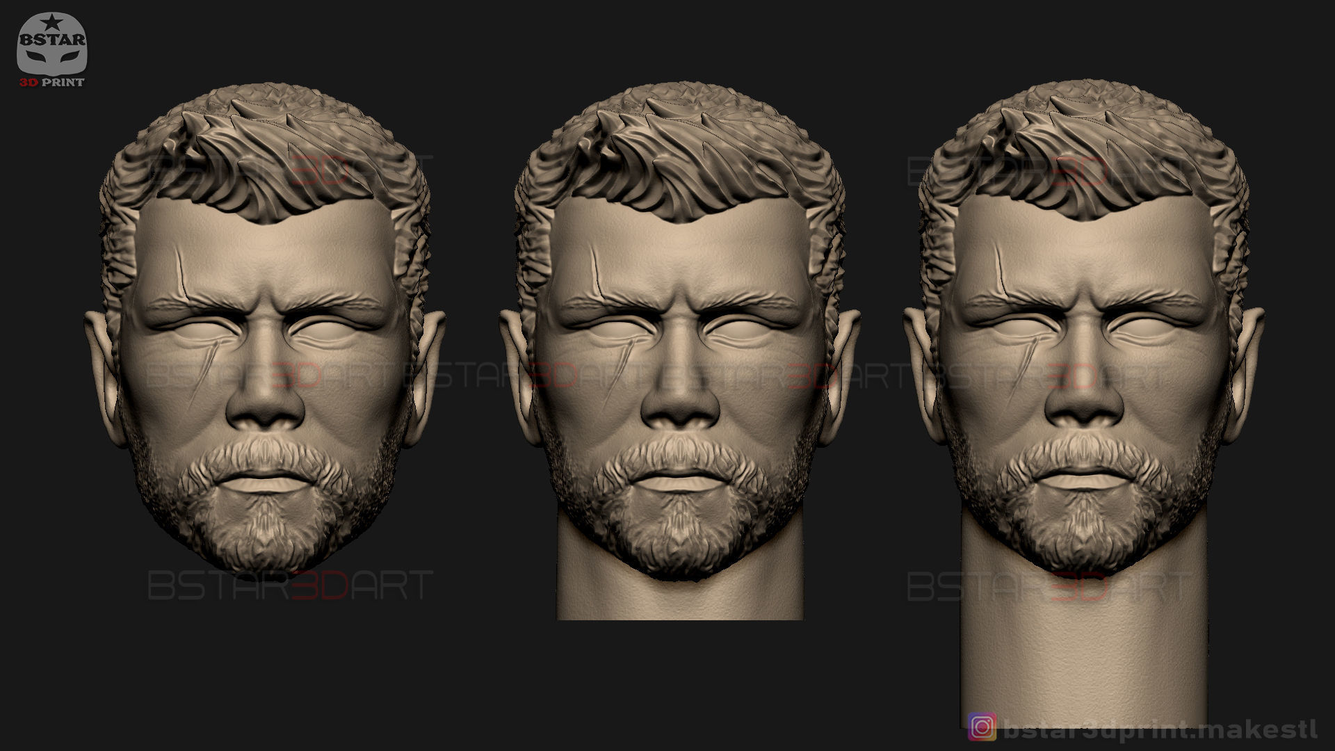 Thor Head - Chris Hemsworth - Avenger - Infinity War 3D print model_13