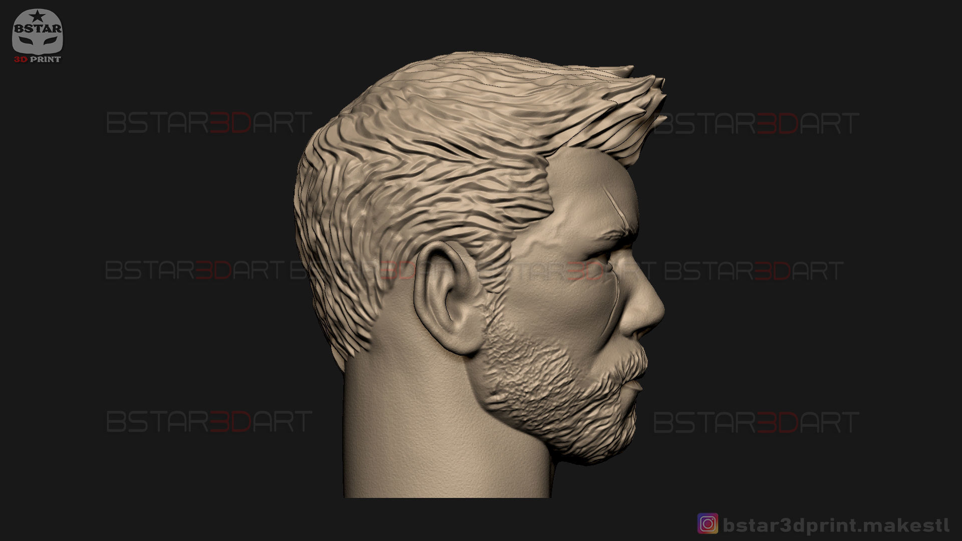 Thor Head - Chris Hemsworth - Avenger - Infinity War 3D print model_8