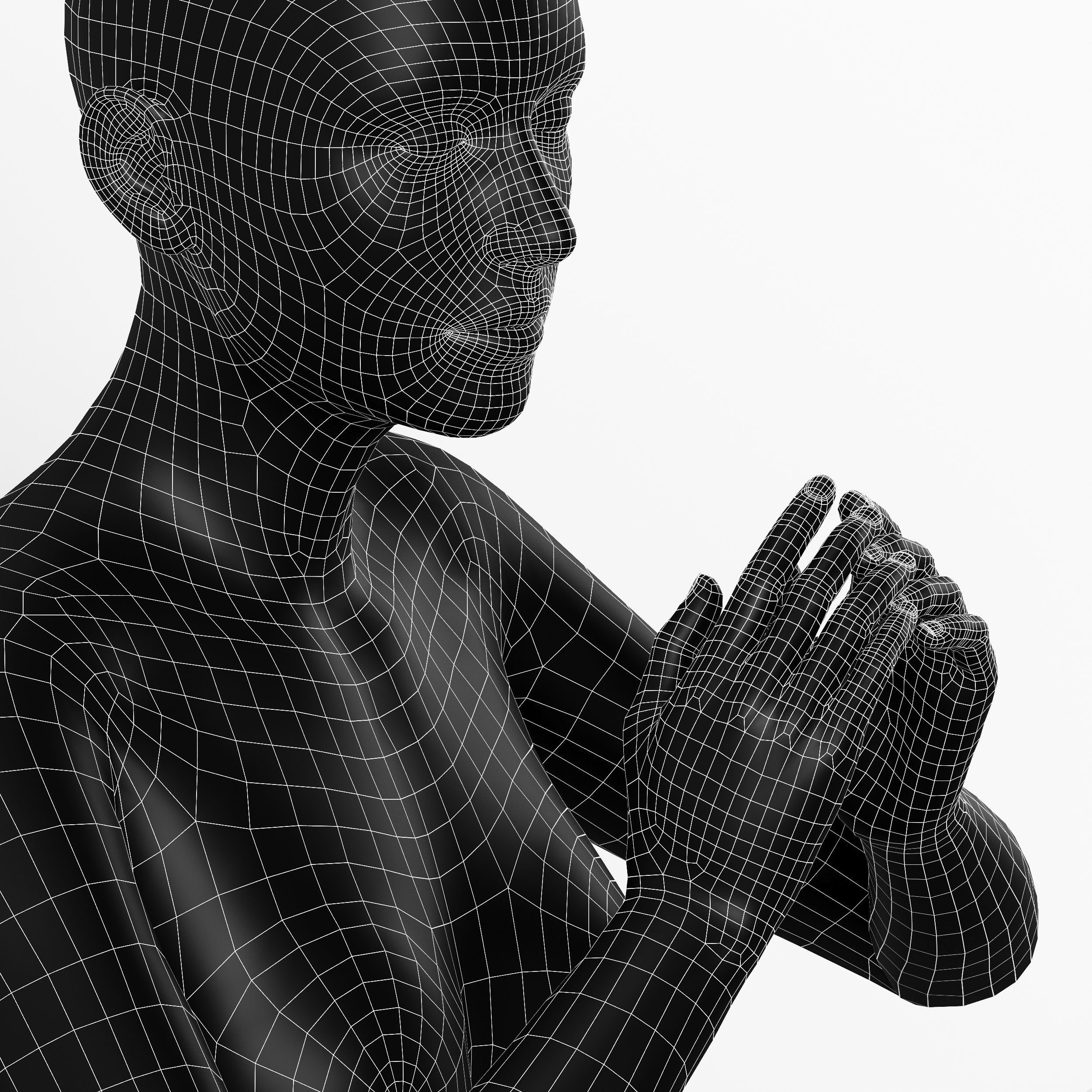 Female woman standing Pose Mannequin 3D model_3