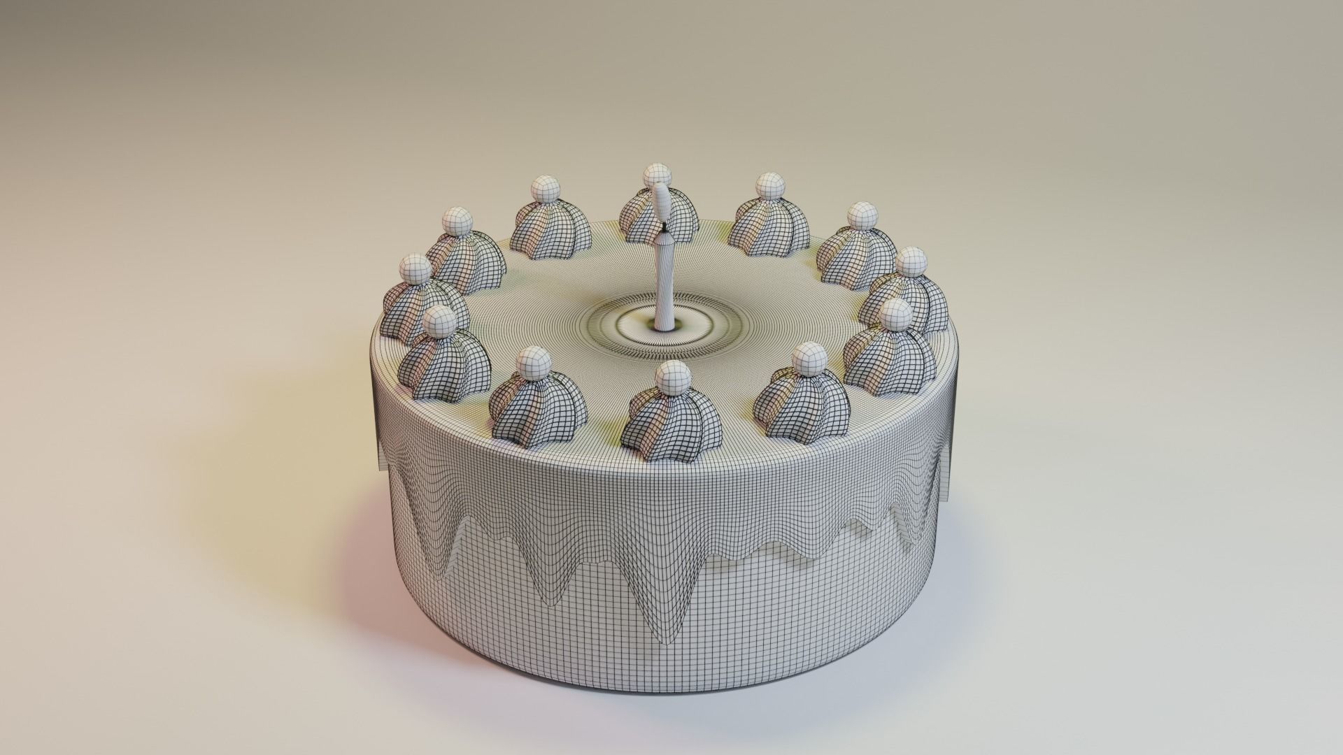 Chocolate Birthday Cake 3D Model Free 3D model_4