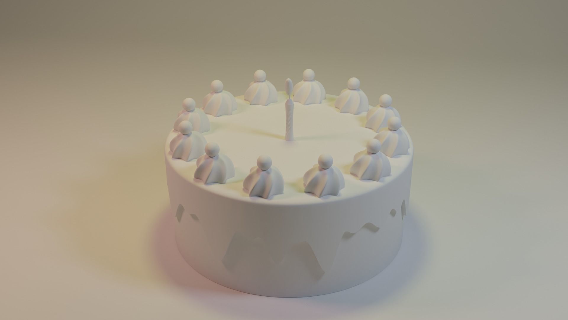 Chocolate Birthday Cake 3D Model Free 3D model_3