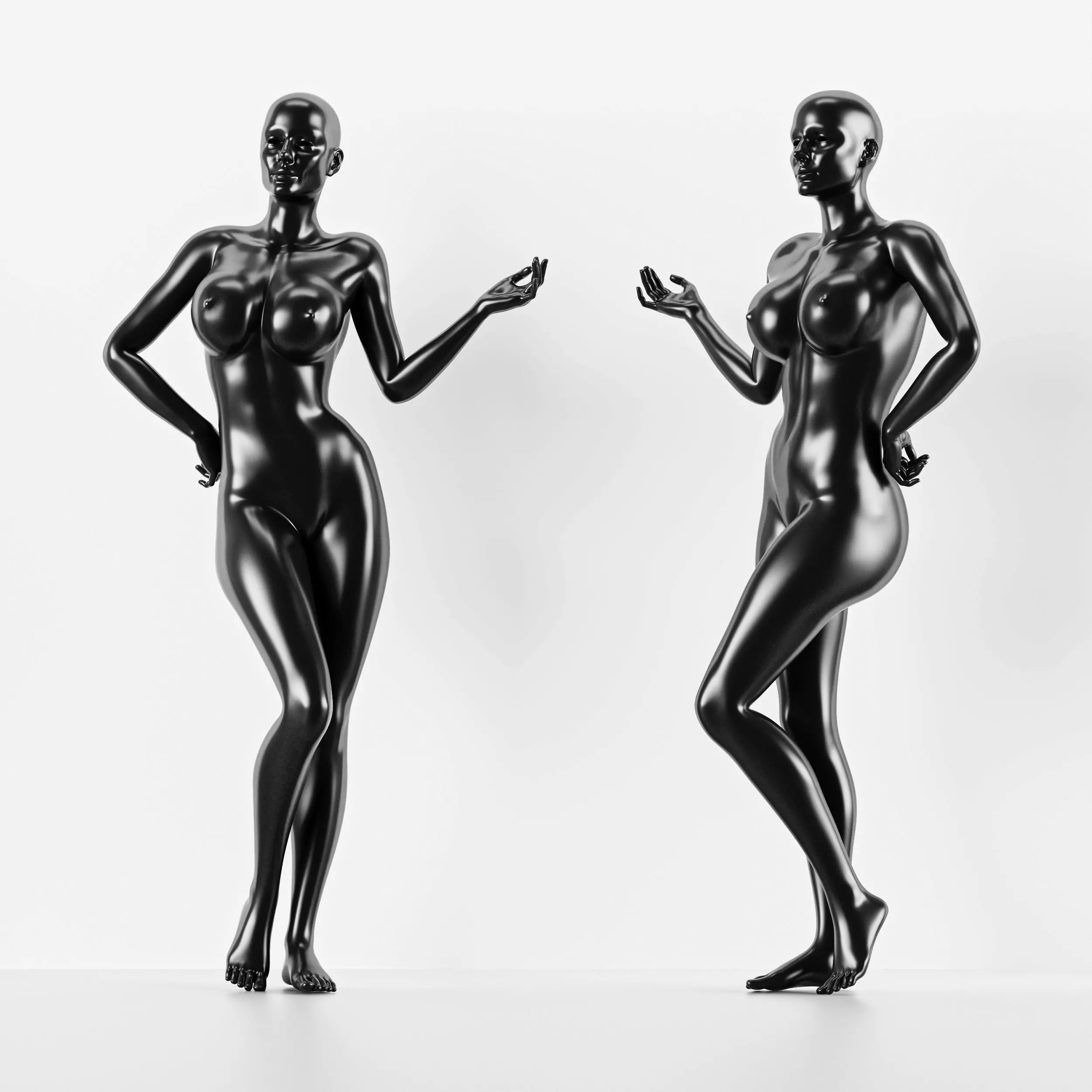 Female standing Pose Mannequin 3D model_0
