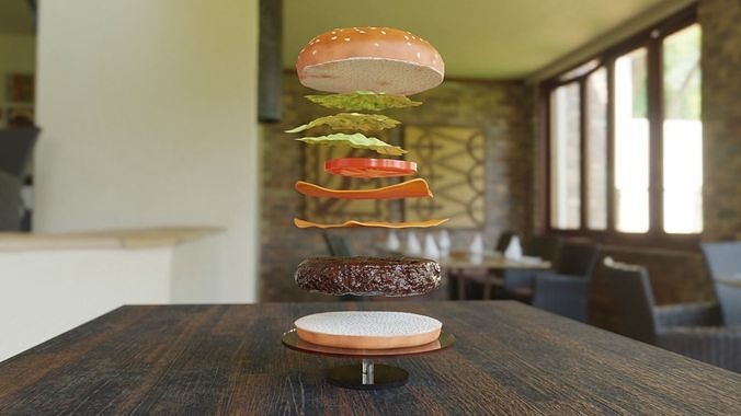 Hamburger 3D model 2