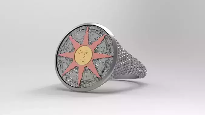 Ring with sun 3D print model