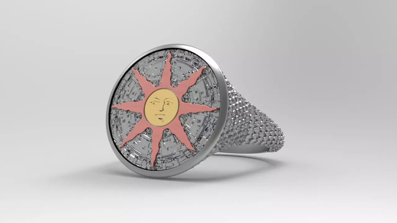 Ring with sun 3D print model