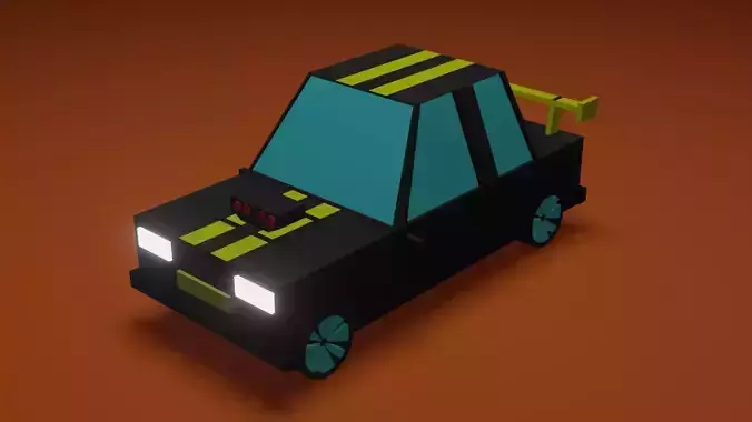 low poly car