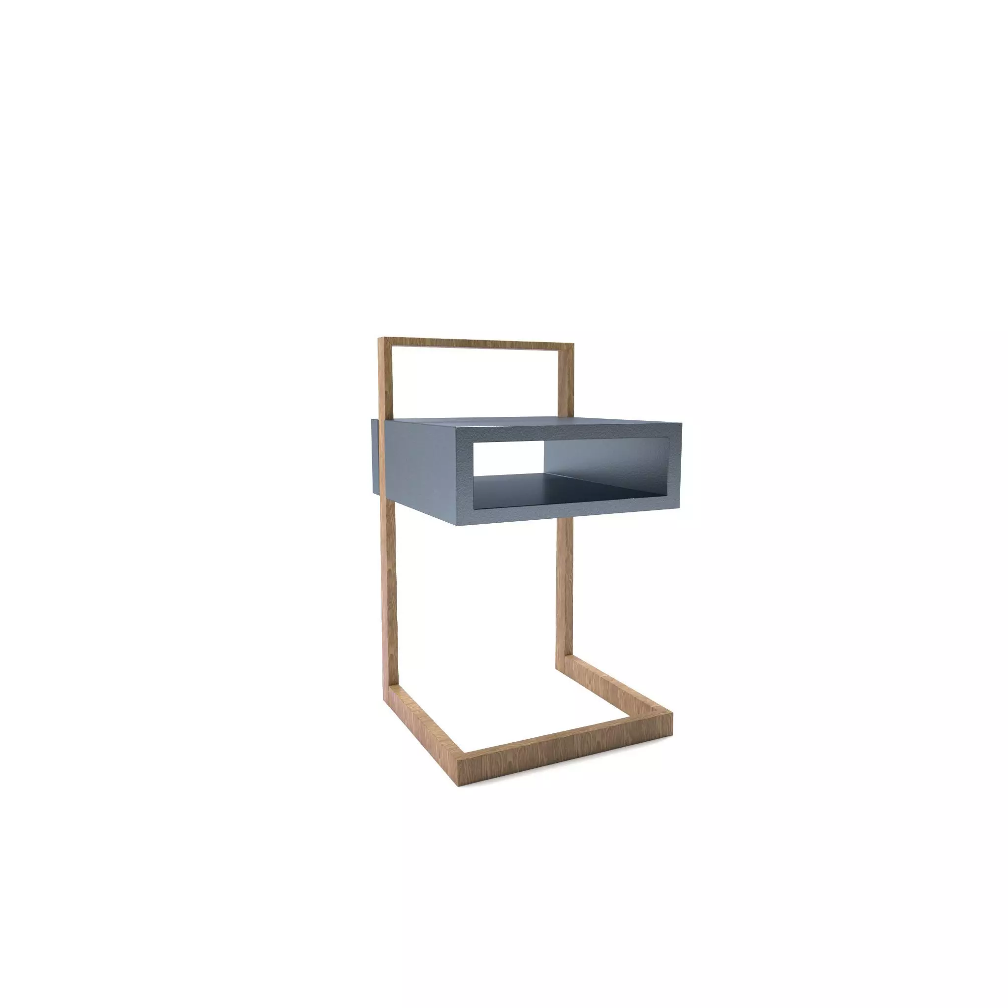 Furniture set bedside table with drawer and wooden stand Free 3D model_0