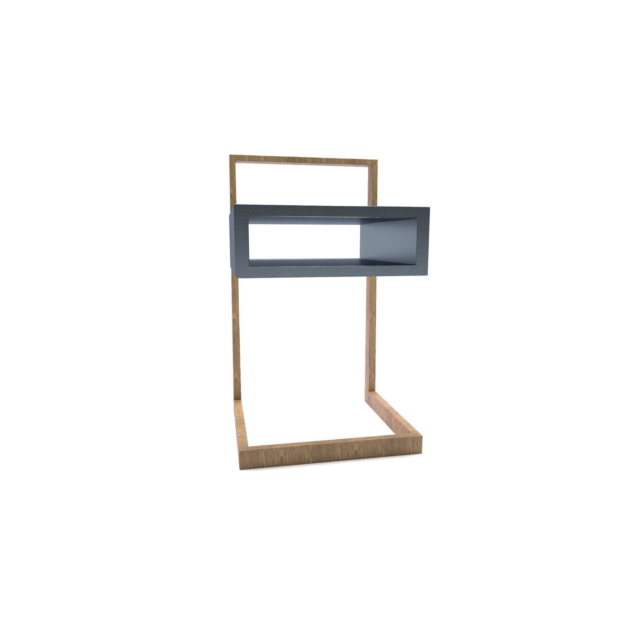 Furniture set bedside table with drawer and wooden stand Free 3D model_2