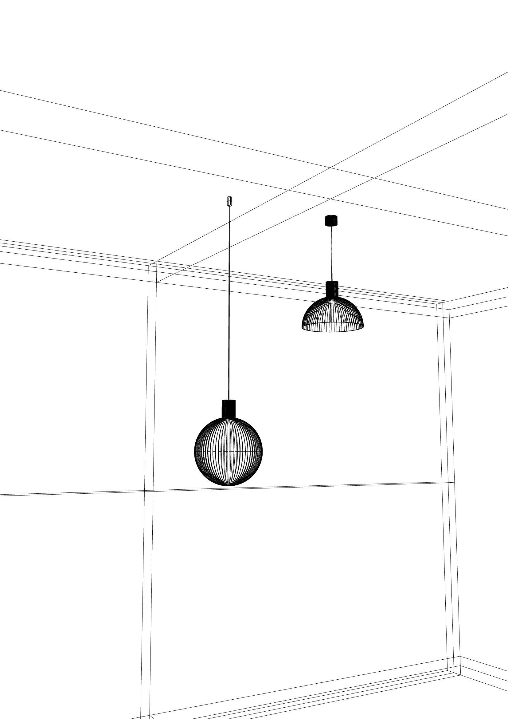 Hanging ceiling lamps 3D model_2
