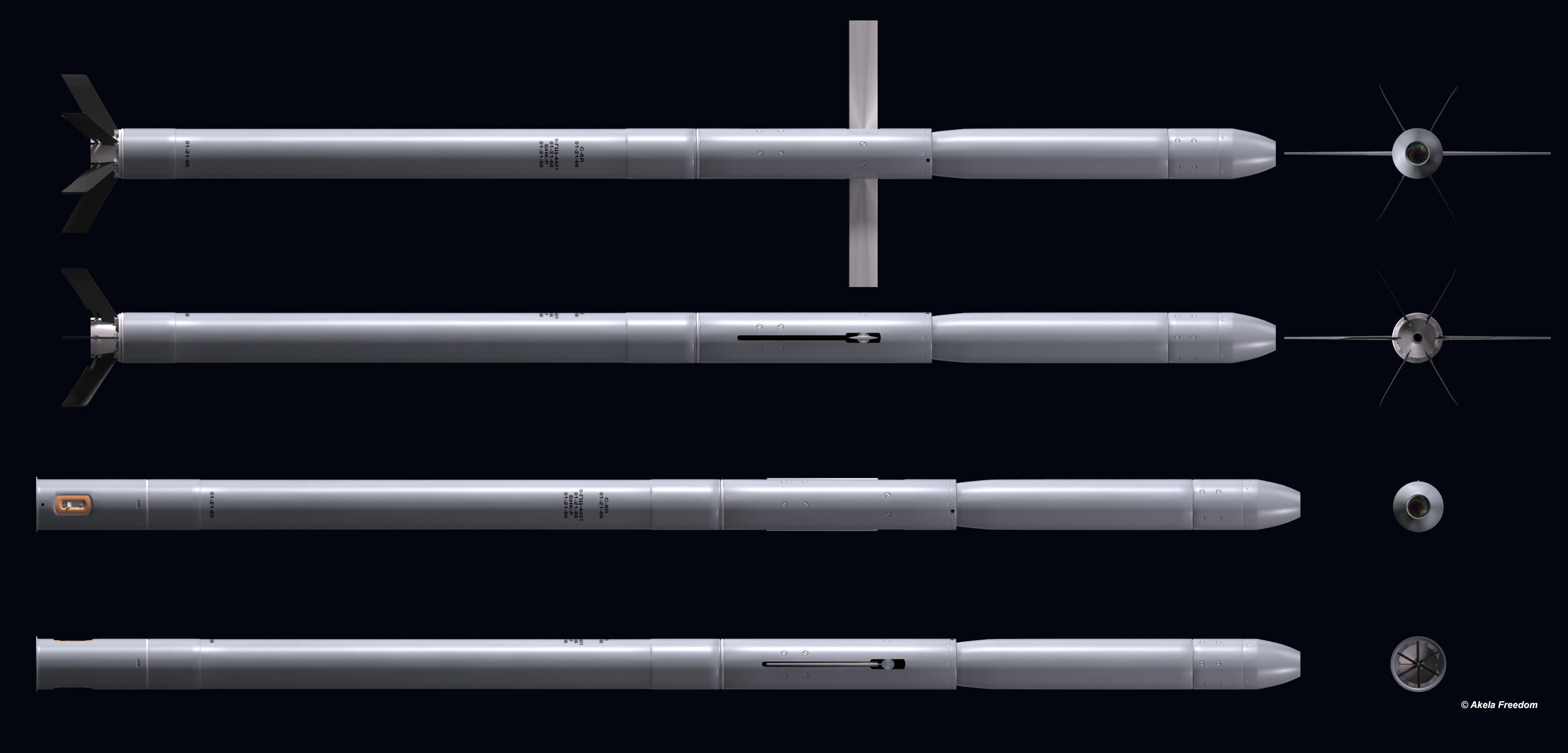S-8L Laser Guided Rocket 3D model_10