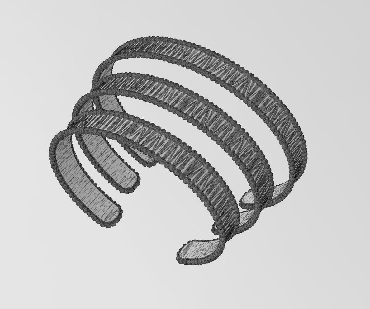 Simple beaded 10mm cuff bracelet 3D print model_15