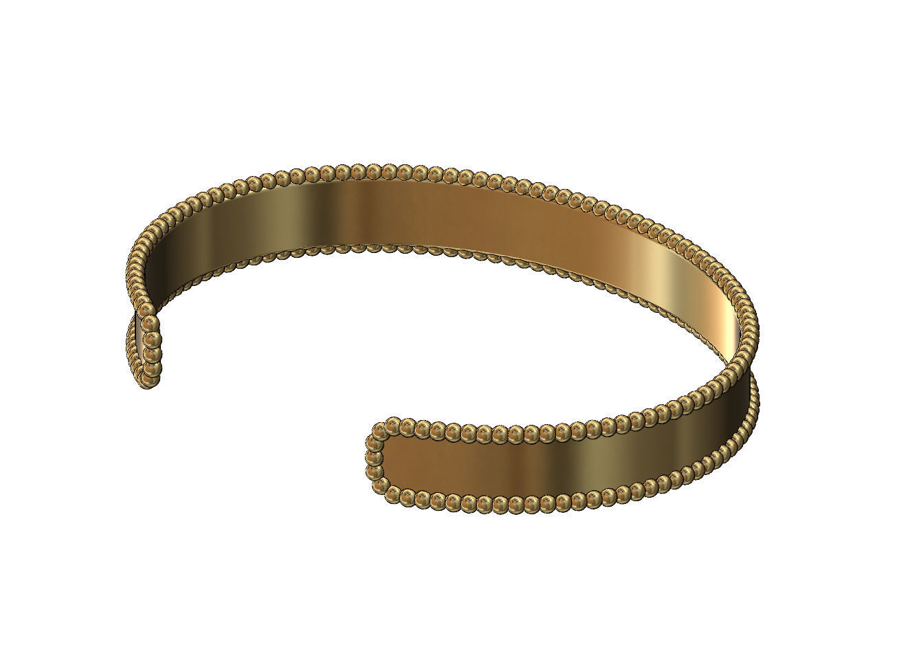  Simple beaded 10mm cuff bracelet 3D print model_5