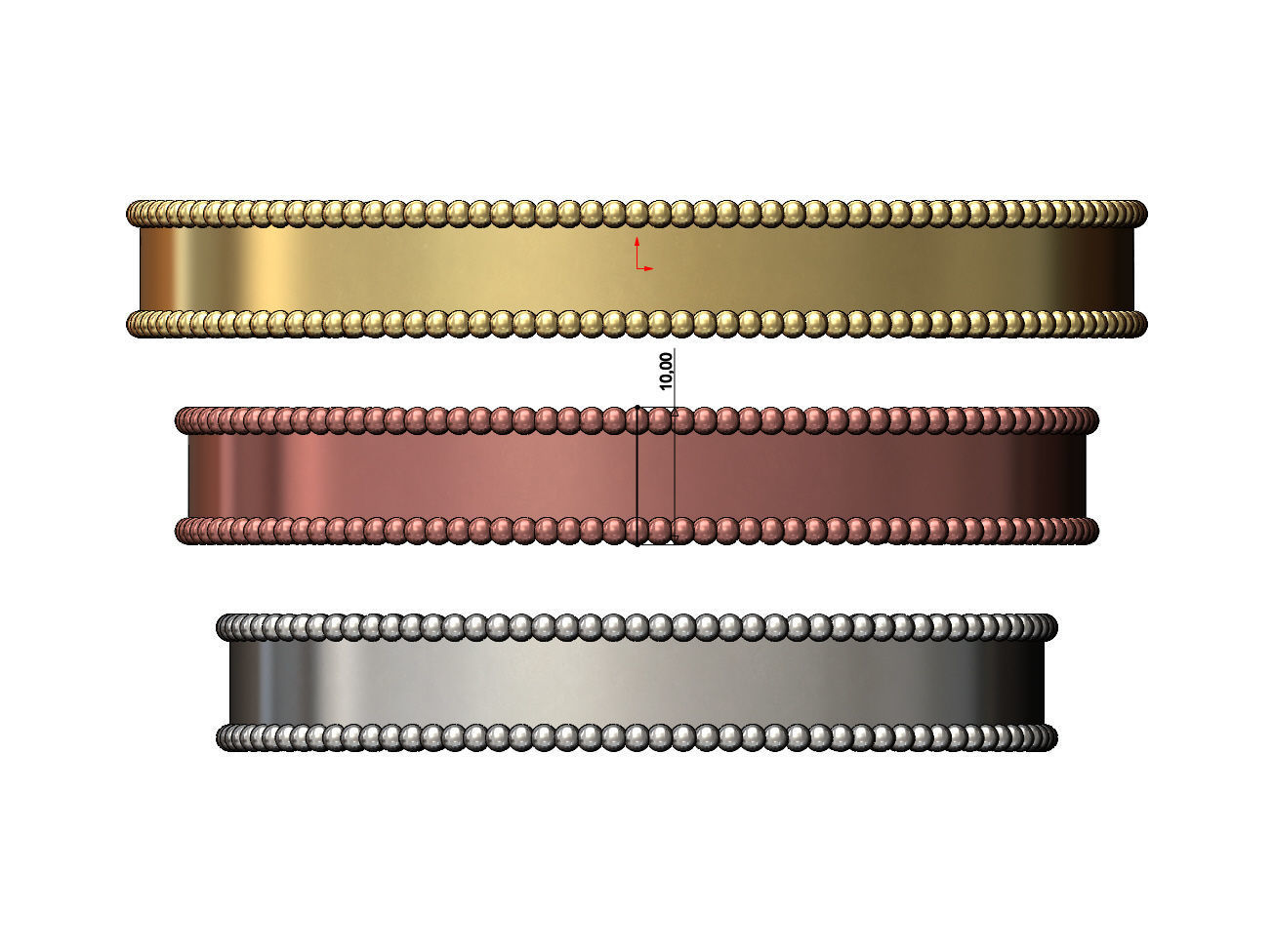  Simple beaded 10mm cuff bracelet 3D print model_10