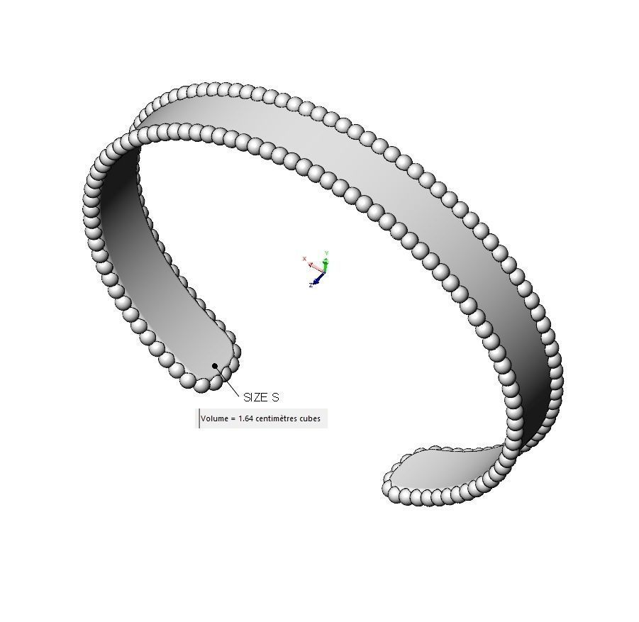  Simple beaded 10mm cuff bracelet 3D print model_14