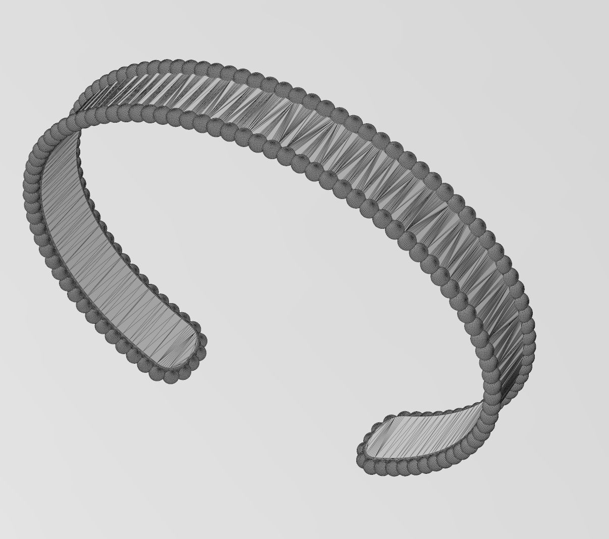  Simple beaded 10mm cuff bracelet 3D print model_16