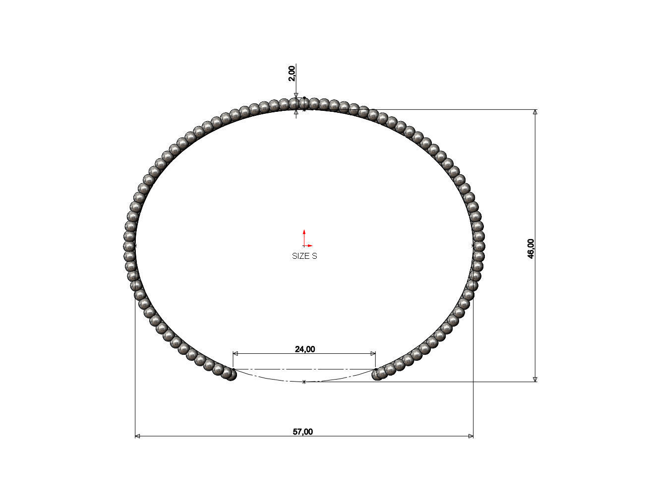  Simple beaded 10mm cuff bracelet 3D print model_9