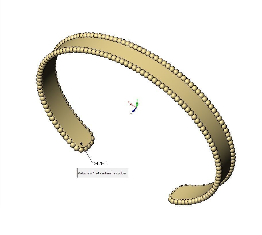  Simple beaded 10mm cuff bracelet 3D print model_12