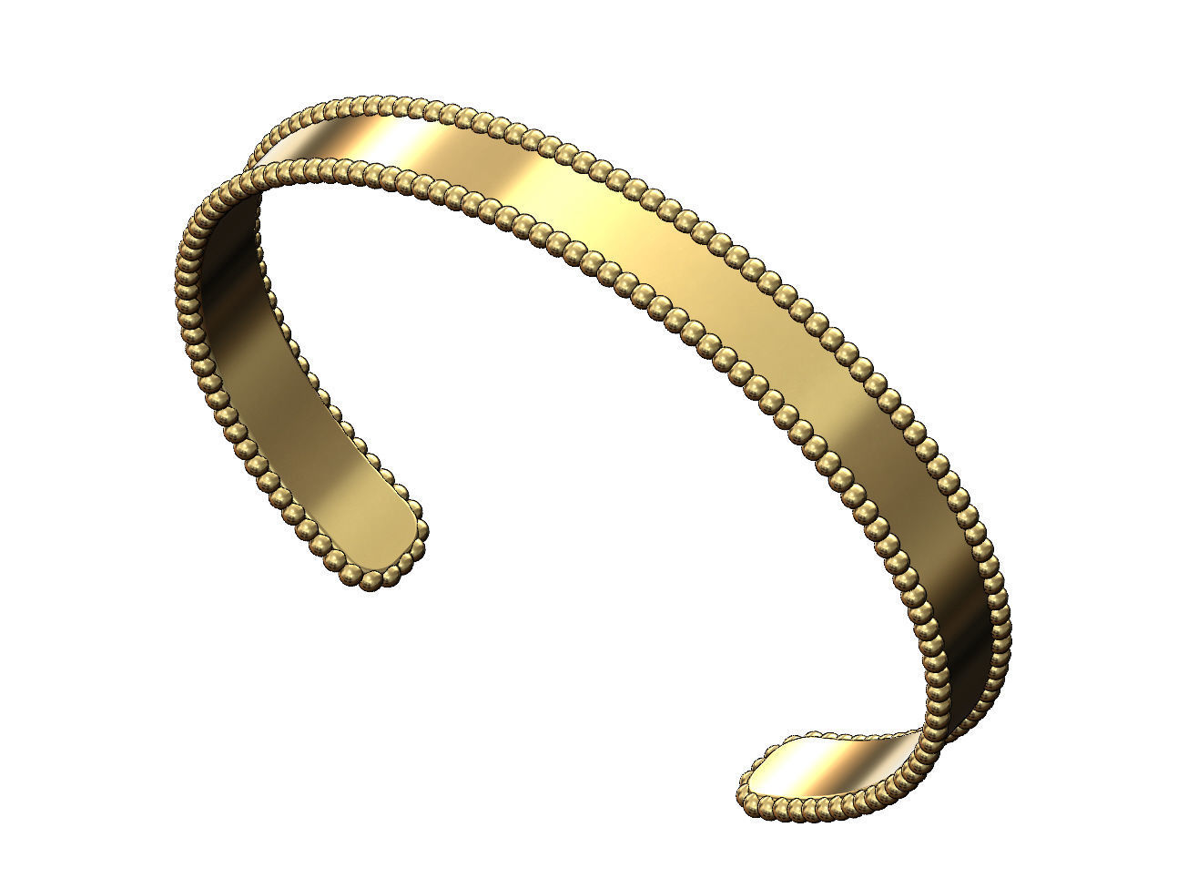  Simple beaded 10mm cuff bracelet 3D print model_3