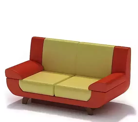 Red And Yellow Modern Couch