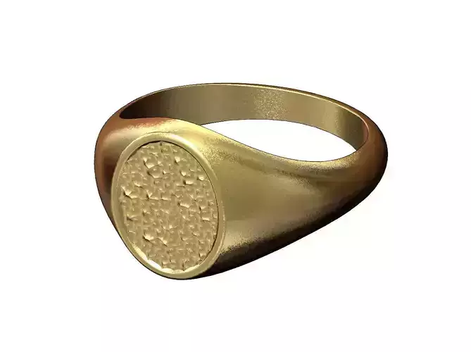 Small oval signet with hammered textured top US sizes 6to9