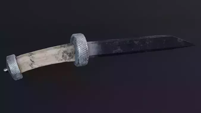 Medieval Knife Game Ready Low Poly 3D Model  Low-poly 3D model