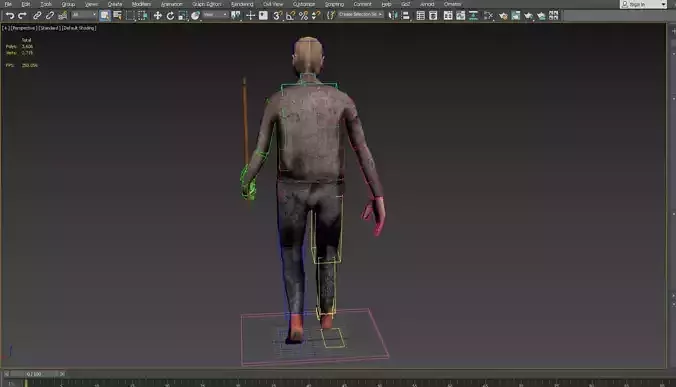 Grandpa in Granny horror game Low-poly 3D model