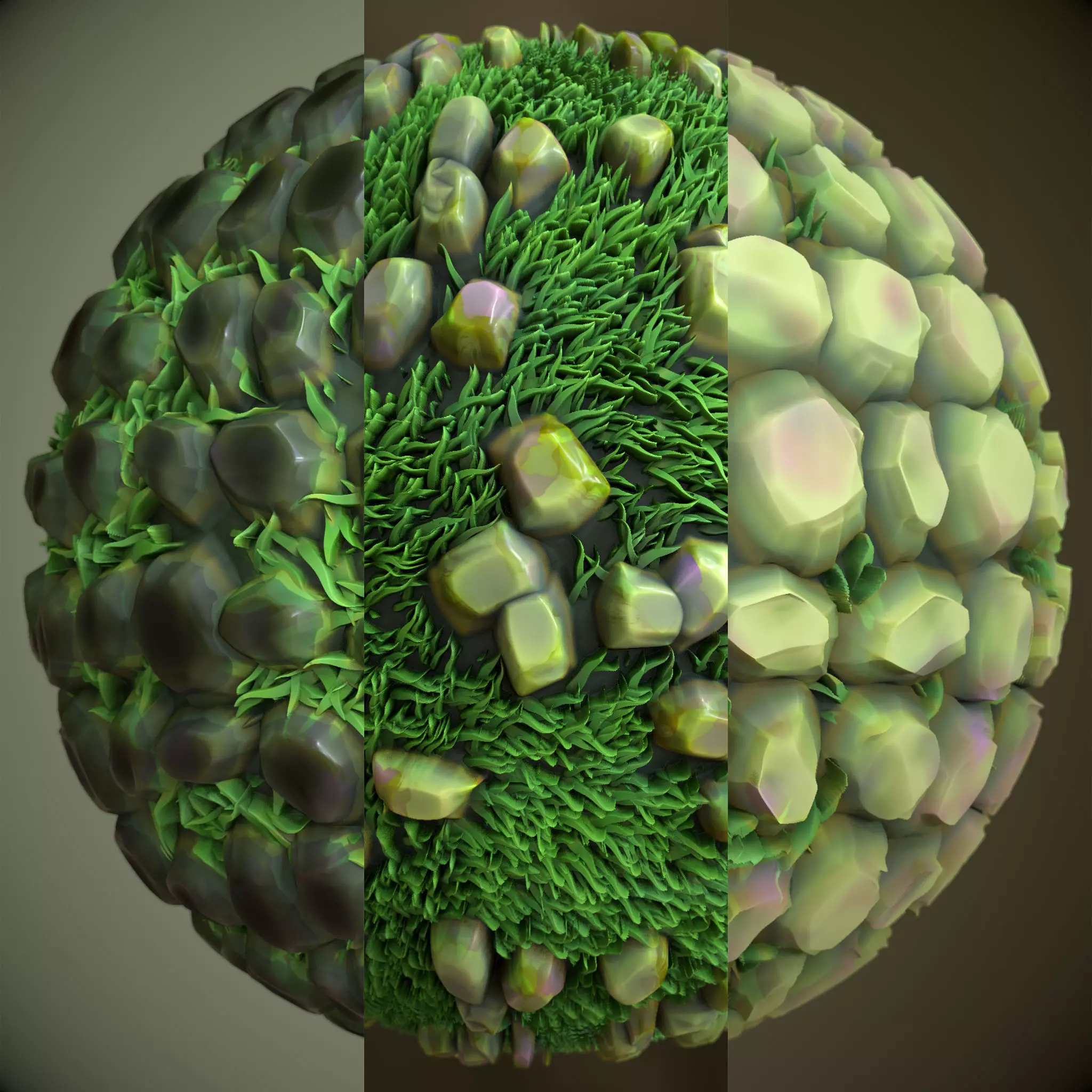 Stylized rocks cobblestones PBR seamless material Texture_0