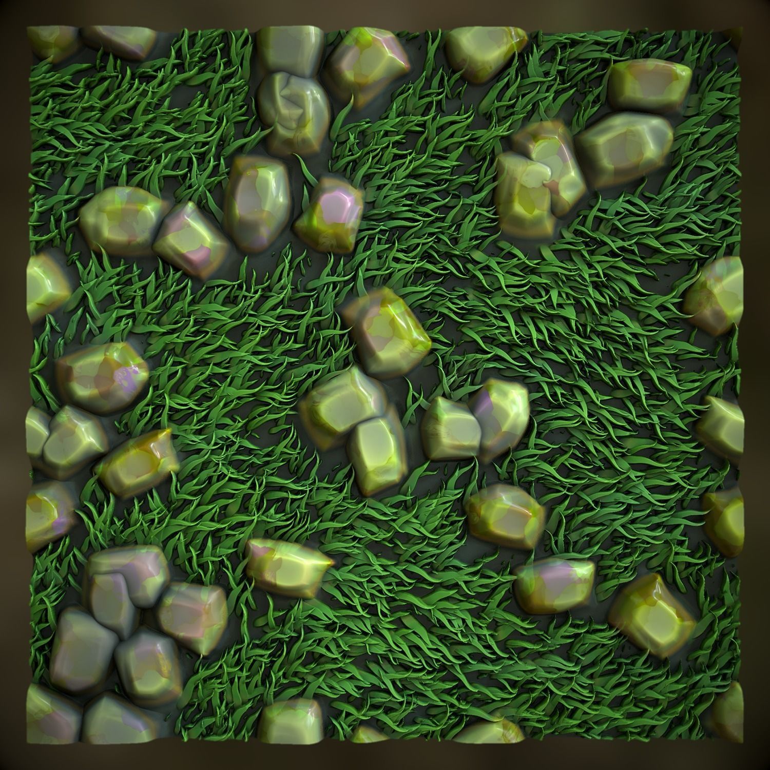 Stylized rocks cobblestones PBR seamless material Texture_3