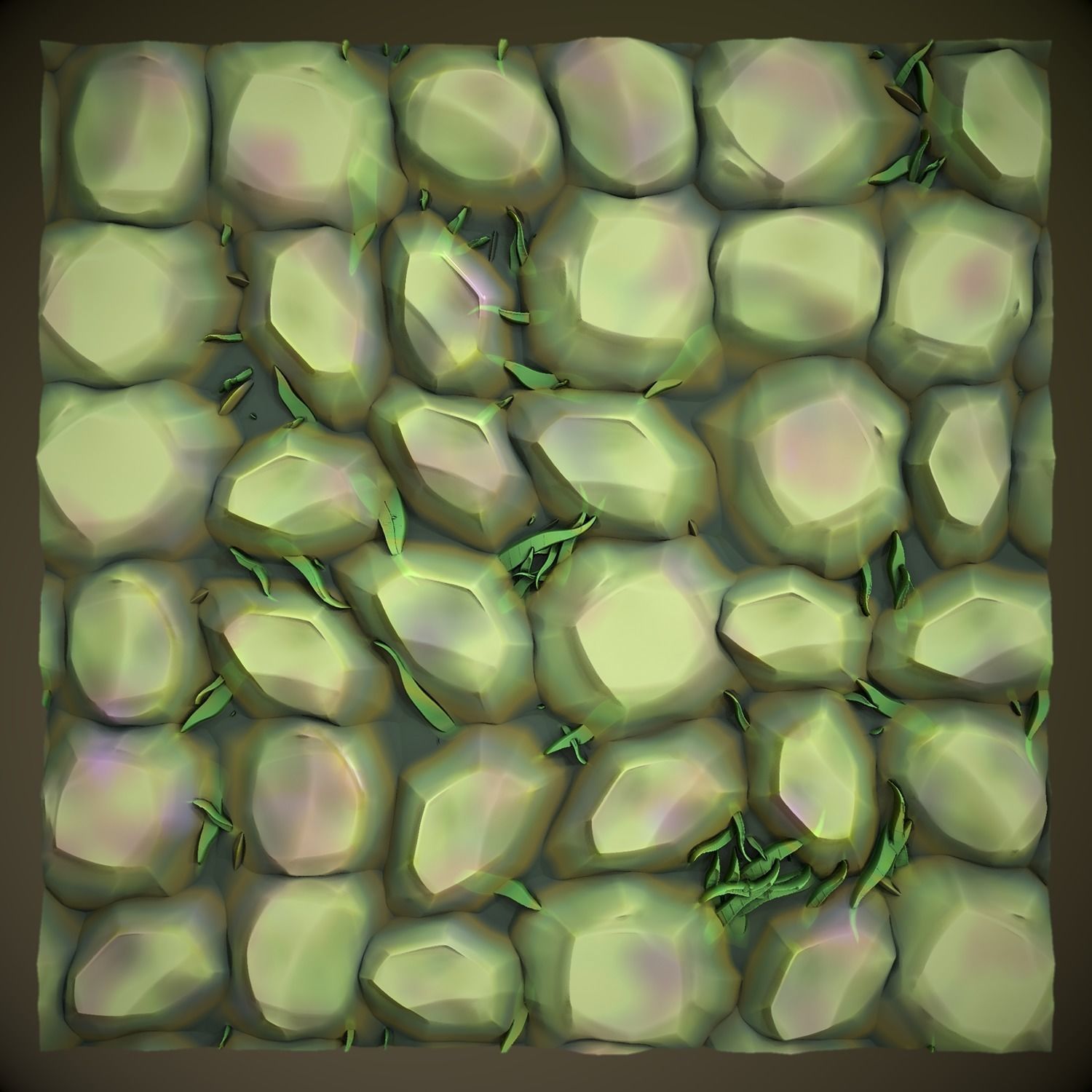 Stylized rocks cobblestones PBR seamless material Texture_13