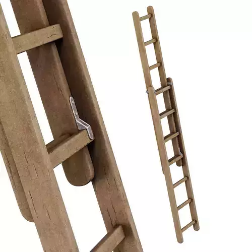 old wooden ladder 3D model