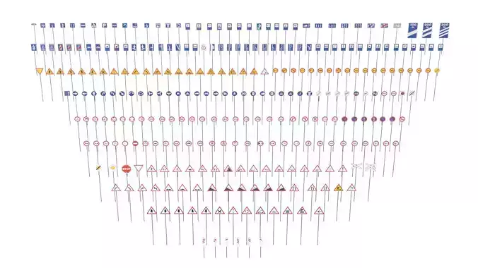 285 Spanish Traffic Road Sign Pack ES