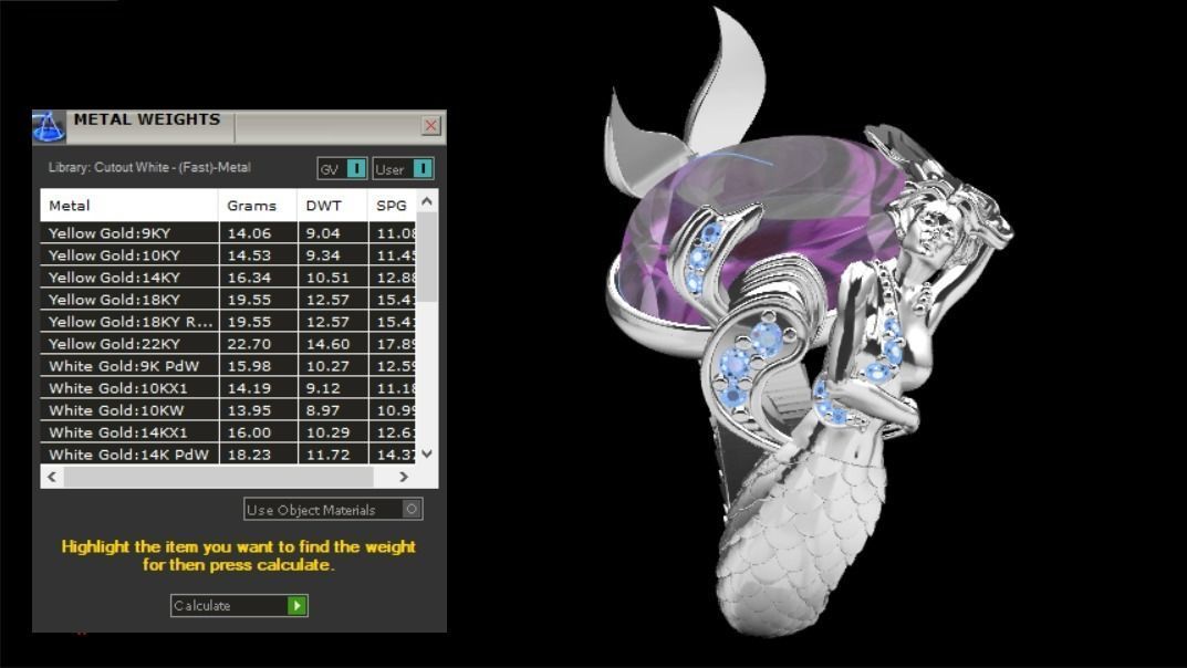 Mermaid ring 3D print model_12