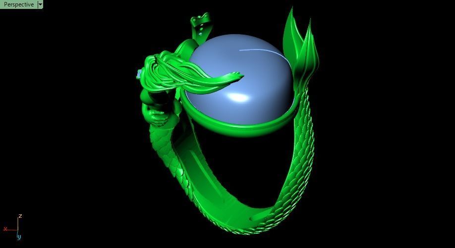 Mermaid ring 3D print model_10
