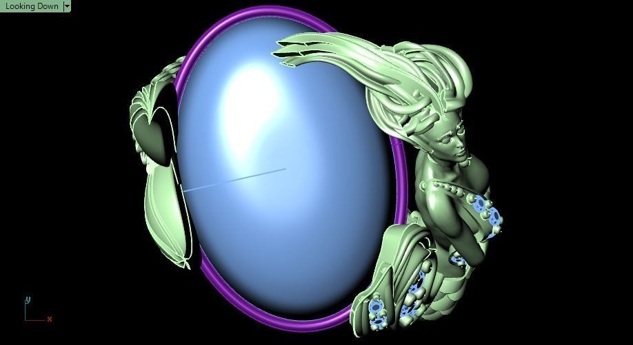 Mermaid ring 3D print model_6