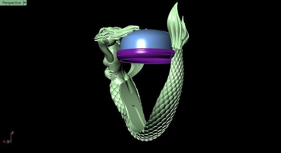 Mermaid ring 3D print model_18
