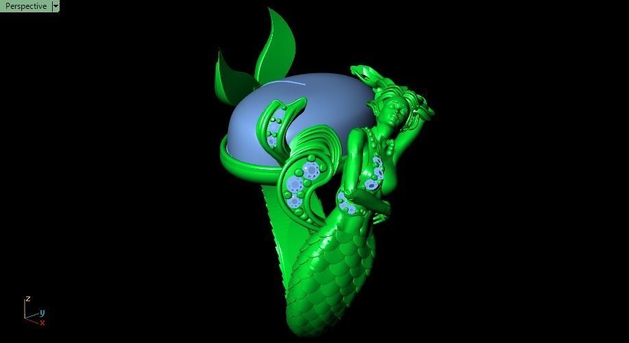 Mermaid ring 3D print model_9