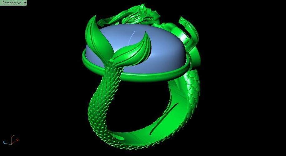 Mermaid ring 3D print model_15