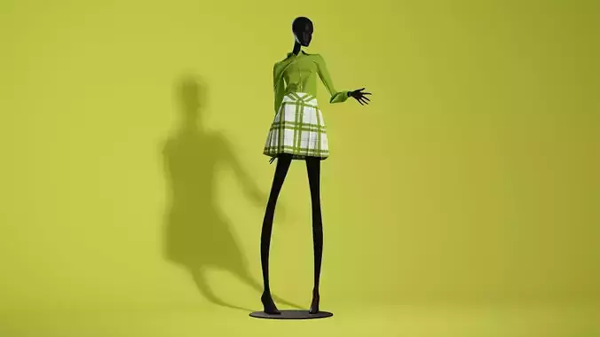 Colleen Corby 1960 skirt and shirt pose 10  3D model