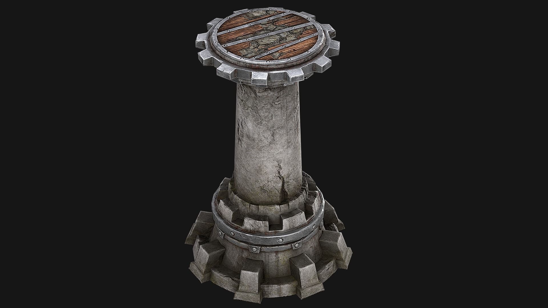 Tower Defense Medieval Steampunk Platform Low-poly 3D model