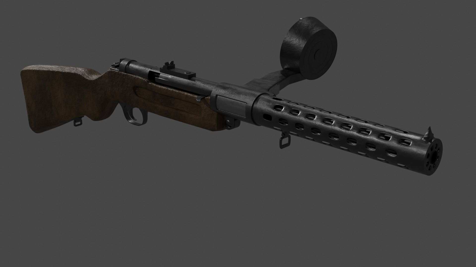 MP-18 low-poly rifle Low-poly 3D model_3