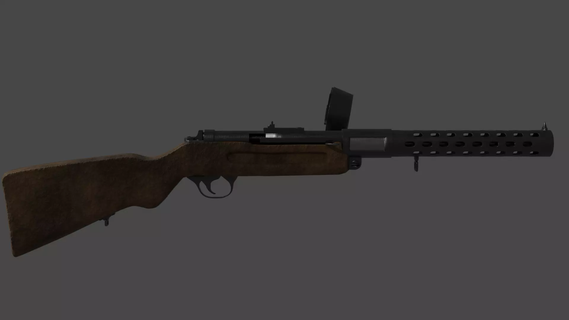 MP-18 low-poly rifle Low-poly 3D model_0