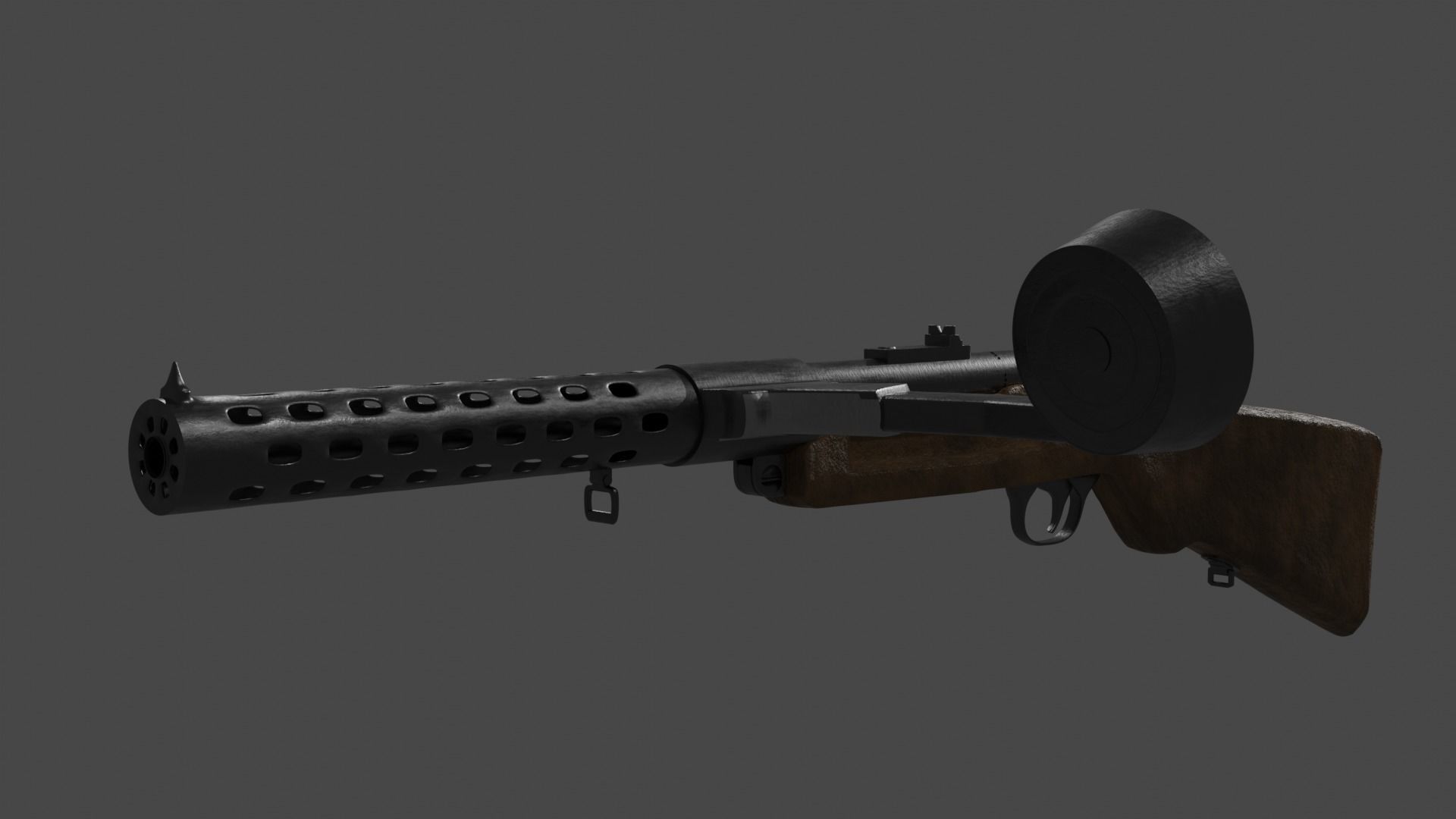 MP-18 low-poly rifle Low-poly 3D model_2