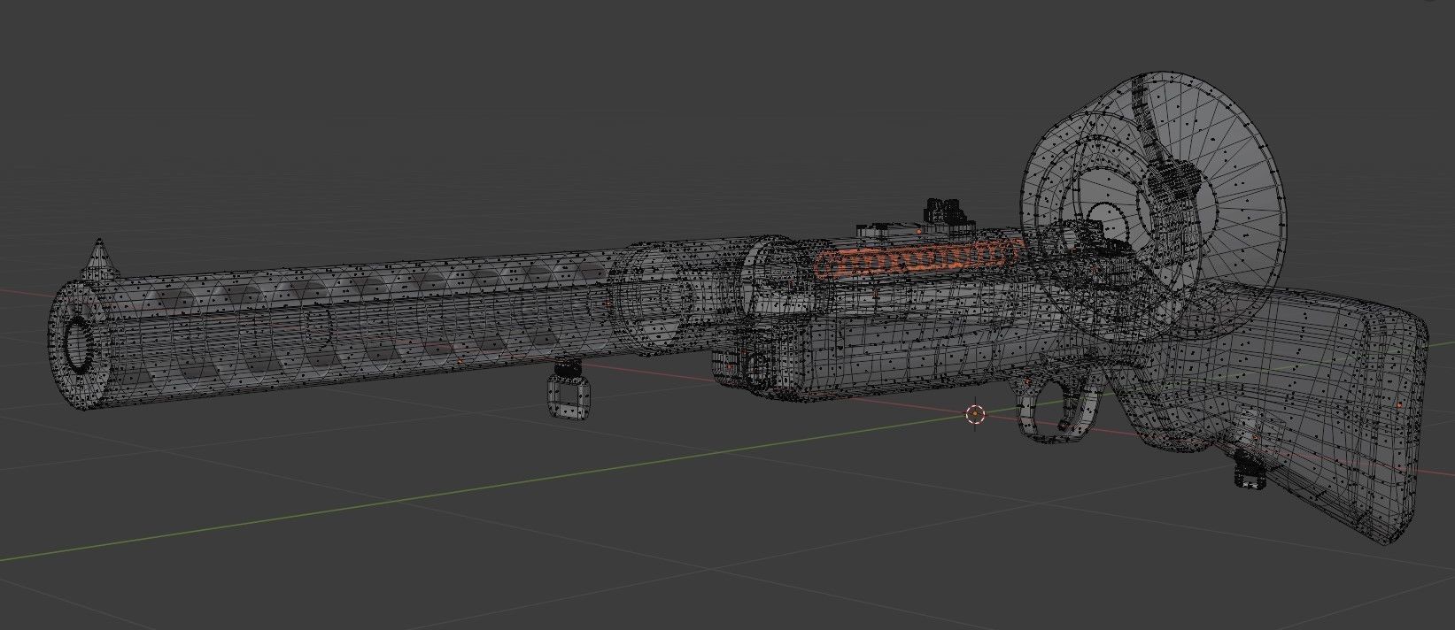 MP-18 low-poly rifle Low-poly 3D model_4